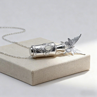 Collier pendentif en os sphénoidien 3.0 en argent et pierre naturelle électroplaqué, concept 'Conteneur émotionnel de l'âme', design KeTang