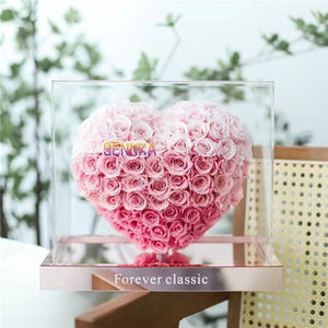 Cadeau de Saint Valentin le plus populaire luxe pour toujours Rose conservé véritable <span class=keywords><strong>bouquet</strong></span> de fleurs séchées naturelles pour la décoration de mariage - Product Image 3
