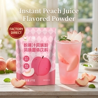 1 kg de poudre instantanée aromatisée à la pêche, boisson solide soluble dans l'eau pour bubble tea et boissons froides ou chaudes