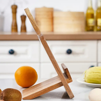 Support de livre de cuisine en bois d'acacia de qualité supérieure, support de livre de recettes en bois pour comptoir de cuisine, support de lecture pour tablette en gros