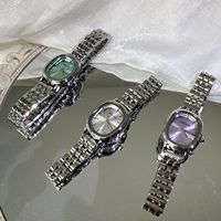 Jam Tangan Wanita Sederhana Tahan Air dengan Tali Baja, Dial Oval Kecil yang Modis