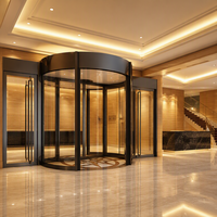 Pintu Putar Otomatis Dua Sayap dengan Sensor Pintu Geser Anti Jepit Hemat Energi Senyap untuk Lobi Hotel Komersial