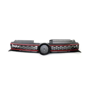 StarNav Pour Golf 6 MK6 Style 2009 2010 2011 2012 2013 Kit de modification de la calandre supérieure centrale du pare-chocs avant de la voiture, extérieur - Product Image 1