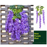 Fleurs artificielles de glycine en soie, longues guirlandes faites à la main, style réaliste et naturel, décorations murales et suspendues au plafond pour mariage