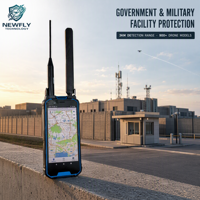 Détecteur portable anti-drone 2-3 km 100 MHz-6 GHz FPV 900+ modèles RID Système de sécurité d'alarme d'identification à distance