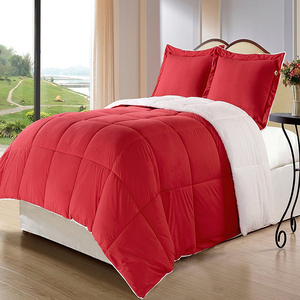 European Alpaca Sherpa 3pc Winter Comforter White Lamb <strong>Wool</strong> Filling <strong>Quilt</strong> with Sherpa Blankets Elegant <strong>Quilt</strong> Collection - Product Image 4