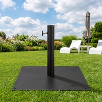 Support de parasol robuste JH-Mech OEM, fixation par trou, revêtement poudré, résistant à la rouille, acier au carbone noir