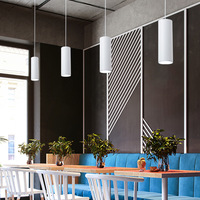 Spot LED COB à montage en surface, noir/blanc, en alliage d'aluminium, pour bureau, restaurant, hôtel, couloir, luminaire suspendu avec cordon