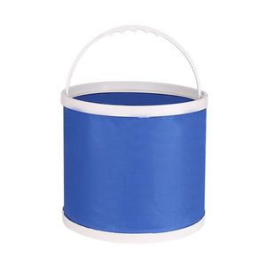 Cubo Plegable para Lavado de Autos Chongteng de 9L, Cubo de Agua Portátil de Tela Oxford Azul para Viajes al Aire Libre y Pesca - Product Image 1