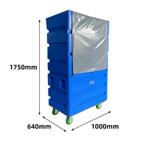 Technologie de rotomoulage en plastique hôpital hôtel grande cage chariot blanchisserie ménage service chariot chariot avec roue