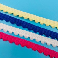 Vêtement Coudre Décoratif Nylon Tassel Dentelle Pom Pom Élastique Sangle Dentelle Picot Ceinture Sangle pour Sous-Vêtements DIY