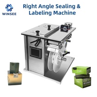 Machine d'étiquetage semi-automatique des coins de boîtes à commande numérique PLC haute efficacité pour cartons et caisses en papier avec écran tactile