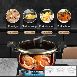6L Cuisine Soupe Pot Casserole Casserole Verre Couvercle Os Soupe Gaz Multi Fonction Émail Micro Pression Pot Cuisinière - Product Image 3