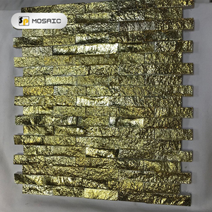 Vulcanica A Forma di Rettangolo Finitura Oro Mattonelle di Mosaico Della Parete Soggiorno Vulcanica Naturale Mosaico di Pietra - Product Image 1