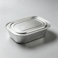 Contenedor Redondo de Papel de Aluminio con Tapa y Logotipo Personalizado, Bajo MOQ, Caja de Papel de Aluminio en Blanco para Pruebas de Restaurantes Nuevos, Venta al Por Mayor