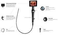 Laryngoscope vidéo flexible réutilisable, bronchoscope, choledochoscope, uroscope, ventriculoscope avec canal de travail