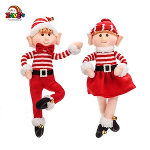 Zaves <span class=keywords><strong>Elf</strong></span> Weihnachts baum Anhänger weichen Stoff Plüsch Streifen Muster Handwerk Dekoration für Weihnachts feier Dekoration - Product Image 4