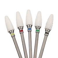 Foret à ongles en céramique blanc, outils de manucure professionnels, 1 pièce, mèche de meulage en forme d'arbre, 3/32"
