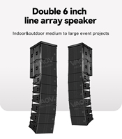 Système de sonorisation Line Array performant, double haut-parleur de 6 pouces, passif, 8 ohms, 600W, avec transducteurs néodyme, enceinte en bois, étanche