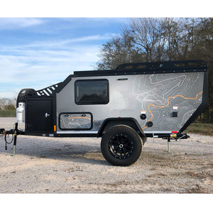 Manley Lightweight Teardrop RV Camper Modern <b>Mini</b> Caravan Kitchen Bed Compact Pop-Up Travel Trailer for Off-Grid Waterproof - Product Image 3