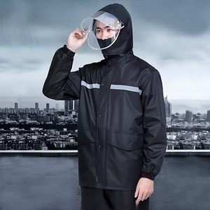 Giacca Antipioggia Riflettente di Alta Qualità per Adulti, Impermeabile in PVC e Poliestere, per Sicurezza all'Aperto, Viaggi e <span class=keywords><strong>Moto</strong></span>, in Tessuto OXFORD - Product Image 4