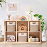 Panier de rangement cubique moderne en corde de coton tressée à la main de 13 pouces avec poignées, lot de 3, écologique, idéal pour le salon - Vente chaude
