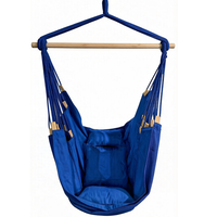 Hamac suspendu pliable moderne en coton et bois 100% - Confortable pour une utilisation en intérieur/extérieur dans la chambre ou le parc