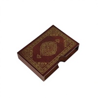 Boîte à chocolats coulissante en bois avec date, estampage doré, motif arabe, doublure en velours, logo personnalisé pour l'Aïd Ramadan, emballage cadeau de luxe