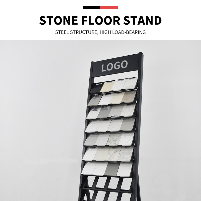 Hot Sale Custom Ceramic Tower Showing Floor Standing Quartz Porcelain Sample Floor Stand Granite Marble Tiles Stone Display Rack