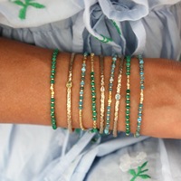 Bracelet tendance pour femme en pierre naturelle de grappe de fer, apatite bleue, petites perles facettées en forme de boule, pierres semi-précieuses