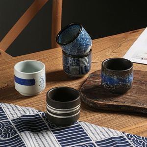 Tasses à Sake Japonaises 180ml en Céramique, Ensemble de Tasses à Thé Vintage, Poterie Ancienne, Tasses à Eau Kung Fu, Vente en Gros - Product Image 1