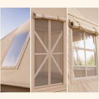 Tente de camping gonflable 3x2,5x2,2m, double entrée, 2 fenêtres en PVC, toile Oxford 420D imperméable, tente pneumatique 7,5 ㎡   Glamping familial, camping familial de grande taille