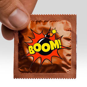 Film en rouleau imprimé sur mesure pour emballage de sachets, plastique jetable, facile à déchirer, pochette à trois soudures latérales, emballage laminé en aluminium pour <span class=keywords><strong>préservatifs</strong></span> - Product Image 2