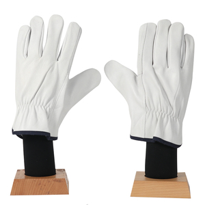 Guante de trabajo para conductor banda elástica logotipo personalizado abierto lado cálido invierno alta calidad piel de oveja blanca - Product Image 5