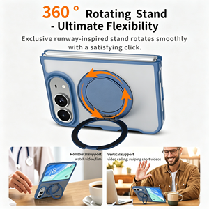 Support pivotant résistant aux chocs avec anneau magnétique intégré pour recharge <span class=keywords><strong>sans</strong></span> <span class=keywords><strong>fil</strong></span>, compatible avec les étuis <span class=keywords><strong>Duo</strong></span> pour iPhone et les étuis à lunettes - Product Image 5