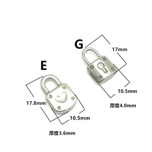 Breloques de verrouillage en acier inoxydable, pendentif pour collier, bracelet, bijoux de style punk, cadeau, couleur argent, petite taille - Product Image 4