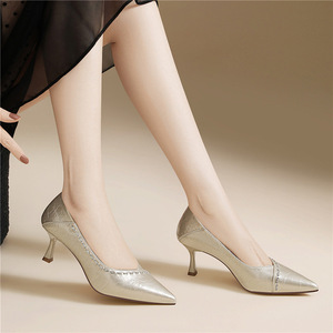 Zapatos Elegantes de Tacón Alto Estilo Francés con Puntas Puntiagudas y Tacones Finos, 6 cm de Altura, Zapatos de Mujer a la Moda - Product Image 2