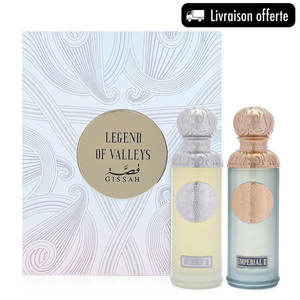 Set de Perfume Legend Of Valleys Gissah, 2 Botellas, Fragancia Floral Unisex, Aroma Duradero, Fragancia Corporal - Product Image 1