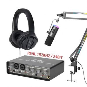 Kit de microphone à condensateur professionnel pour studio d'enregistrement, avec casque et carte son, pour chant à domicile et diffusion - Product Image 2