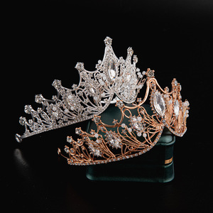 2025 estate semplice generoso principessa corona placcato oro lega elettrolitica con strass di cristallo per il matrimonio o il compleanno - Product Image 6