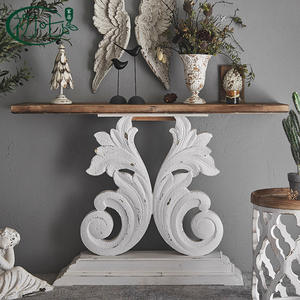Console <b>Table</b> Solid Wood Carved Handmade <b>Wall</b> Mounted Entryway Living Room Storage Rack Wedding Decor - Product Image 1