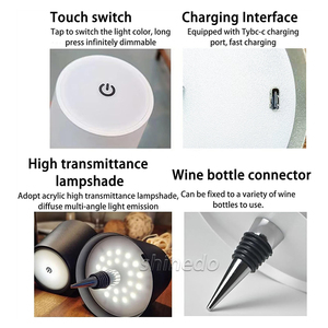 Di động mờ thanh đêm Đèn Sạc LED bảng đèn điều khiển cảm ứng rượu vang không dây chai đèn - Product Image 3
