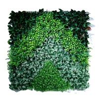 Panneau mural végétal artificiel vert 1x1m avec fleurs, jardin vertical, haie, mur végétal pour la décoration de la maison