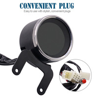 Aksesoris Motor LCD LED 12V Hitam Digital Speedometer Tachometer Gauge Kit