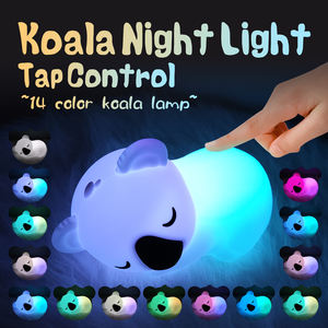 Decorazione creativa controllata luci notturne carine Koala scrivania lampada da lettura bambini Silicone Pat luce notturna per casa soggiorno - Product Image 5