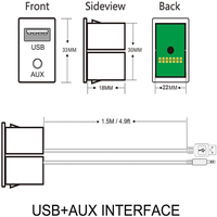 Câble de montage encastré pour voiture, 1.5M, 3.5mm, USB, AUX, casque, prise mâle, montage, prise modifiée pour VW