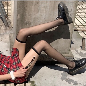 Chaussettes fines d'été, bas transparents en soie noire, bas longs jusqu'à la cuisse, JK tendance, <span class=keywords><strong>sexy</strong></span>, chaussettes blanches pour femmes - Product Image 4