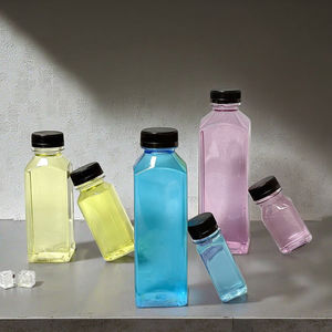 Bouteilles de jus en plastique carrées de qualité alimentaire de 16 oz (500ml) avec bouchon à vis pour boissons et jus de fruits - Product Image 3