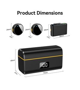 M9max Button <b>Wireless</b> Lavalier <b>Microphone</b> - 3-in-1 for Phones and Cameras - Product Image 5