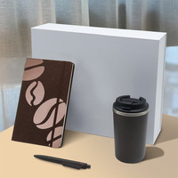 Coffret cadeau écologique : Mug de voyage en résidus de café, Carnet, Stylo, Logo personnalisé, Portable, Reliure cousue, Cadeau promotionnel d'entreprise